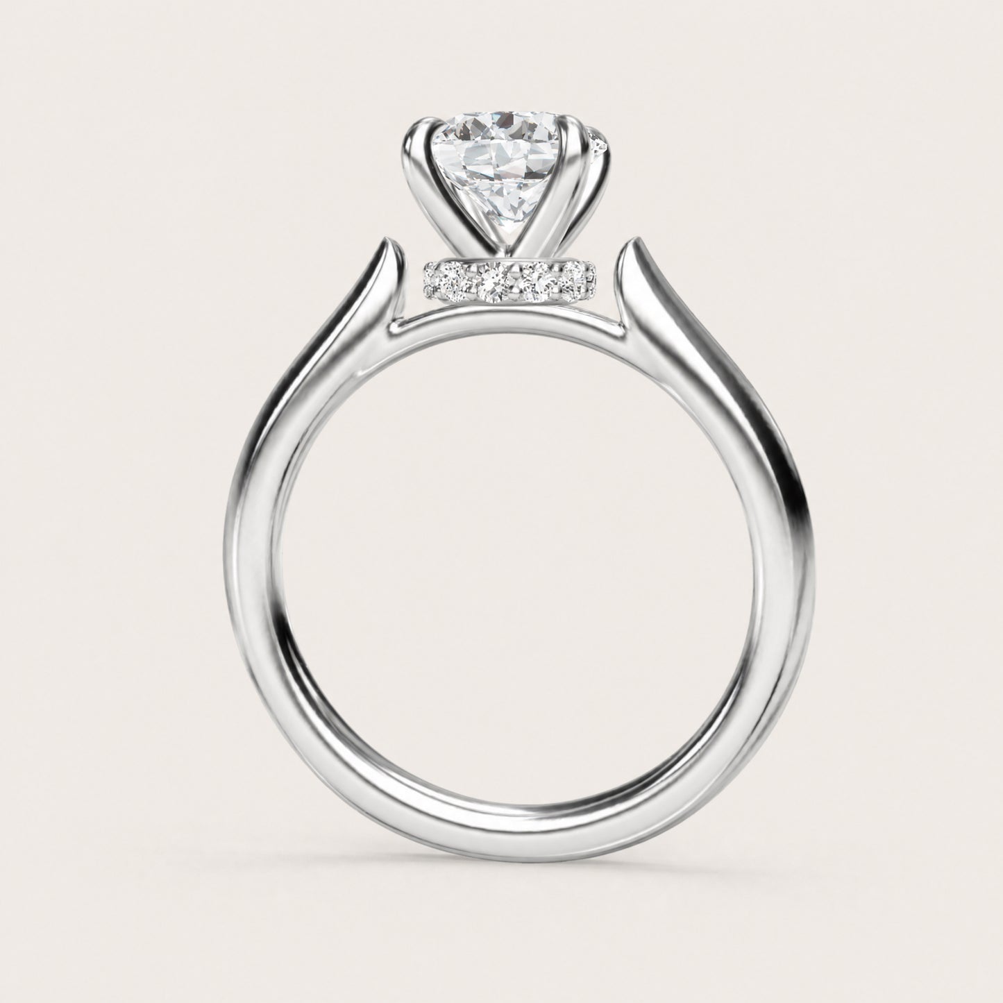 Montez Knife Edge Solitaire – Hidden Halo – side