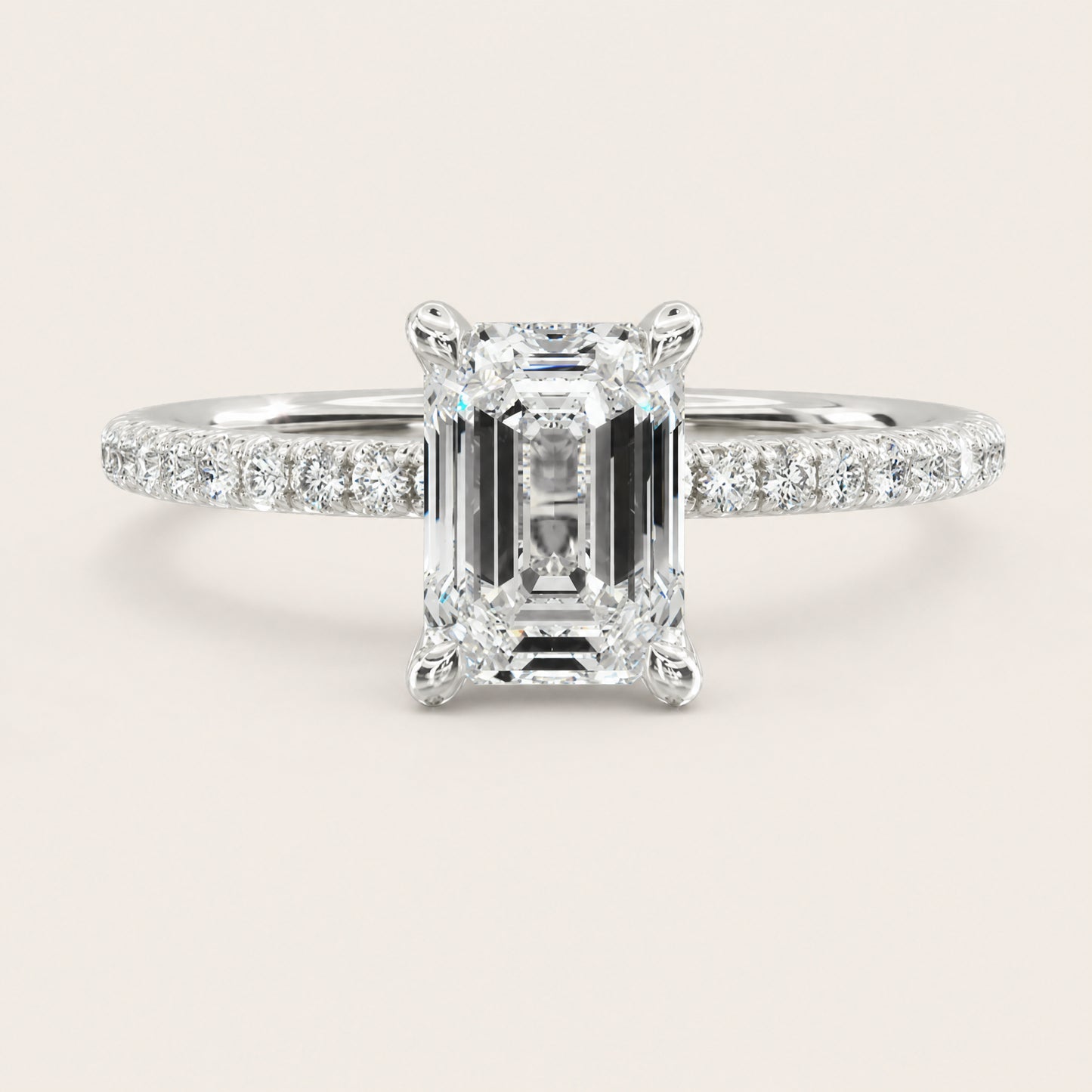 Montez French Pavé 4-Prong – emerald