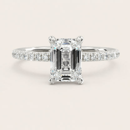 Montez French Pavé 4-Prong – emerald