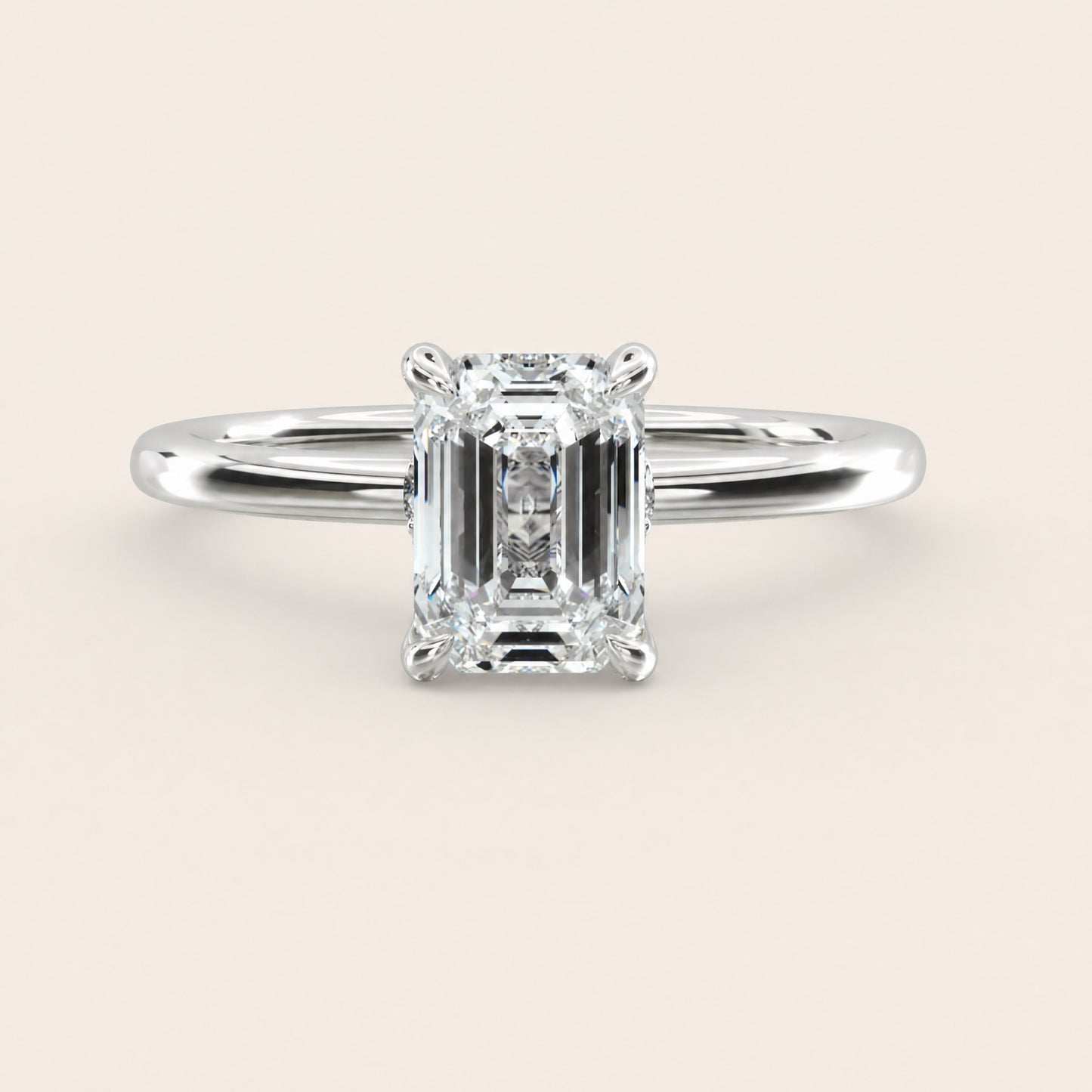 Montez Solitaire – Hidden Halo – emerald