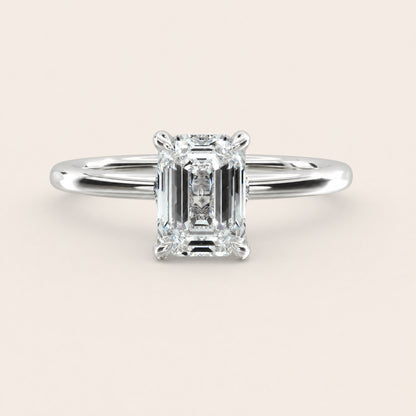 Montez Solitaire – Hidden Halo – emerald
