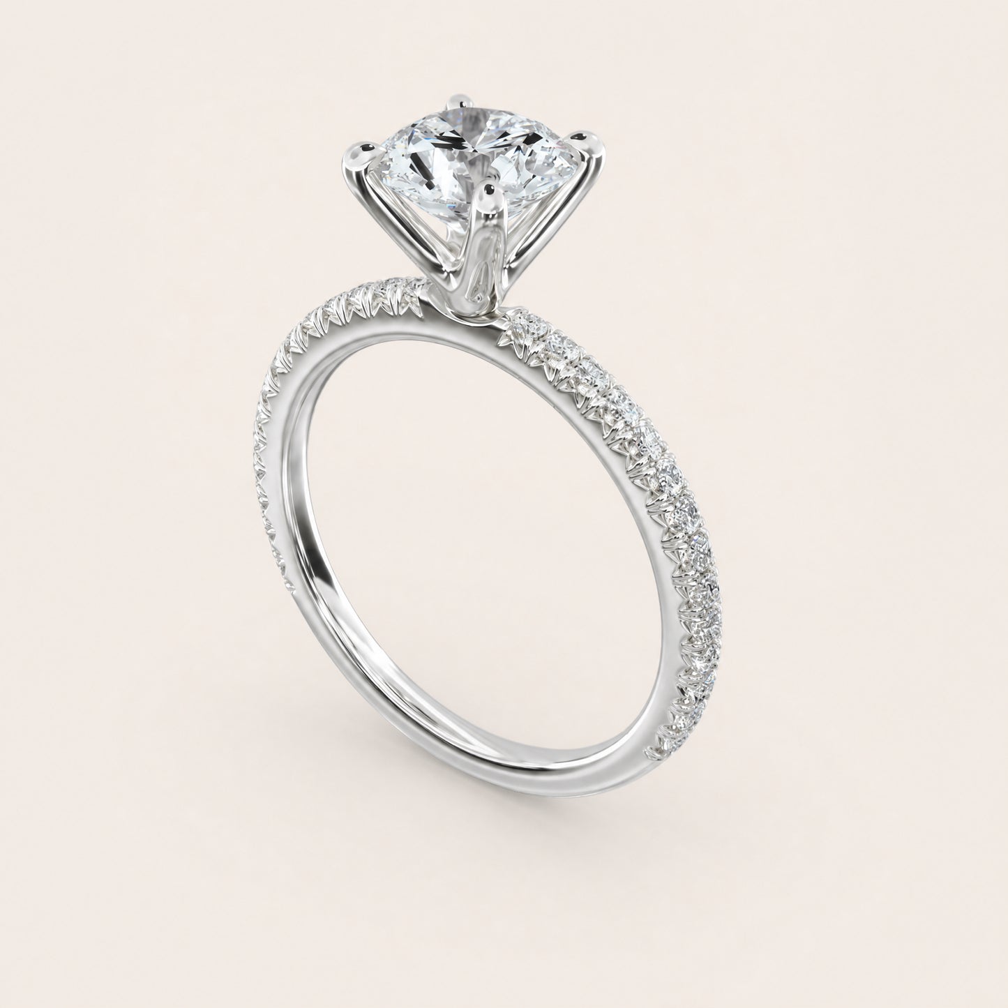 French Pavé – 4 Prong (Nouveau)