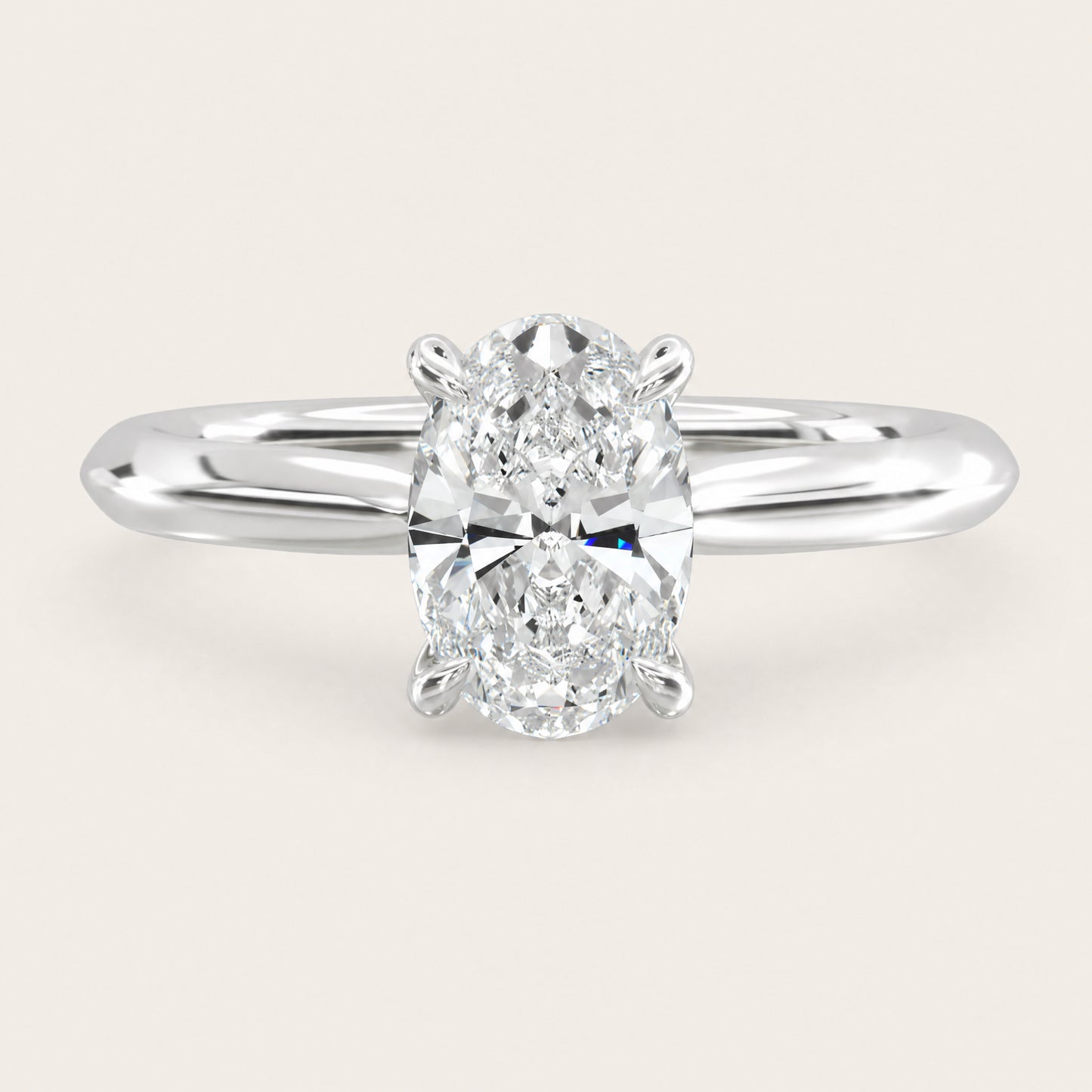 Montez Knife Edge Solitaire – Hidden Halo – oval