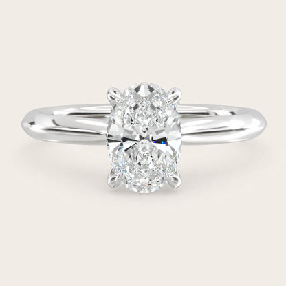 Montez Knife Edge Solitaire – Hidden Halo – oval