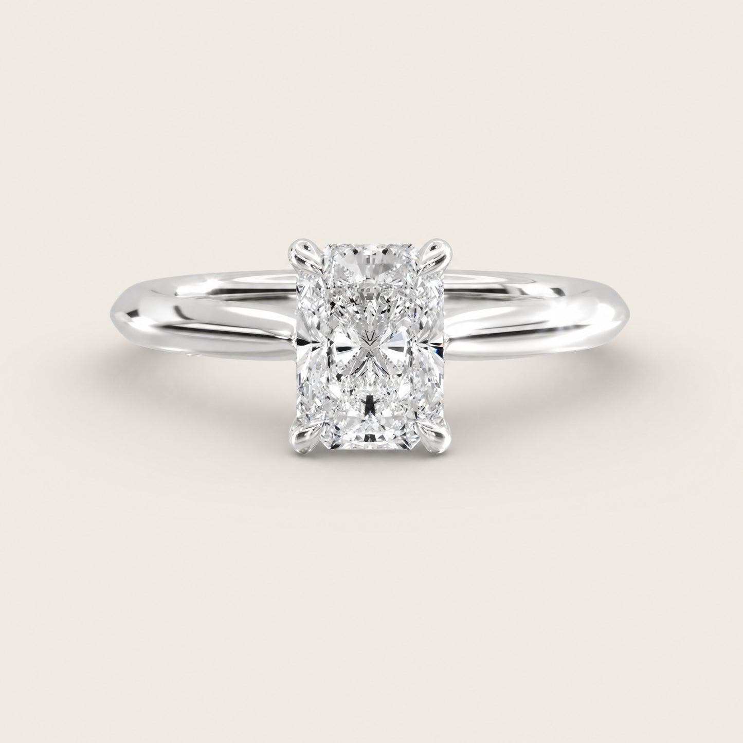 Montez Knife Edge Solitaire – Hidden Halo – radiant