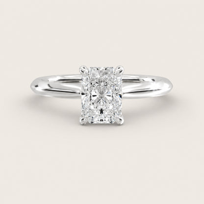 Montez Knife Edge Solitaire – Hidden Halo – radiant