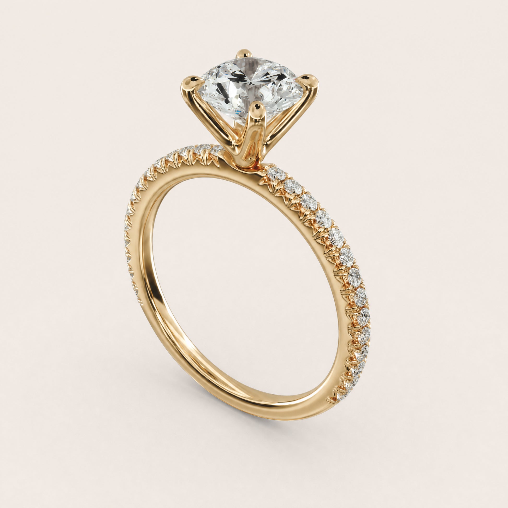 Montez French Pavé 4-Prong – rund-2