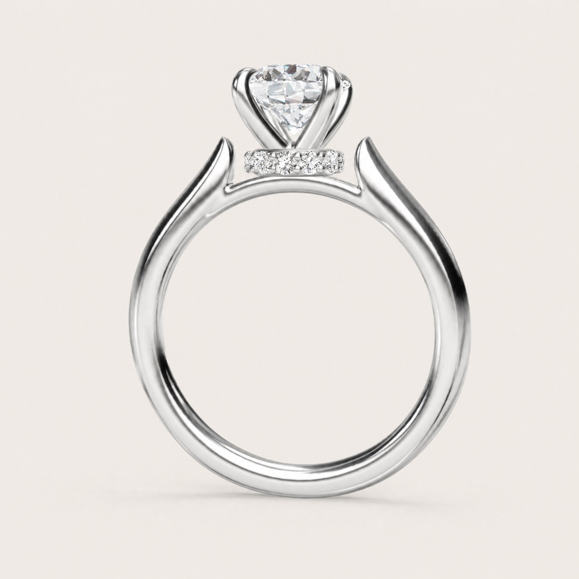 Montez Knife Edge Solitaire – Hidden Halo – side